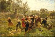 august malmstrom The Game oil painting on canvas
